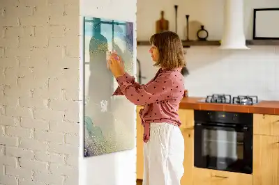 Magnetisk whiteboard med farverigt marmormønster