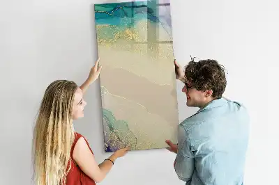 Magnetisk whiteboard med farverigt marmormønster