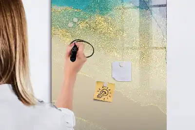 Magnetisk whiteboard med farverigt marmormønster