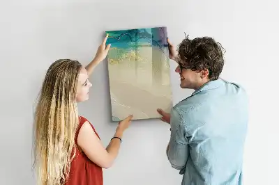 Magnetisk whiteboard med farverigt marmormønster
