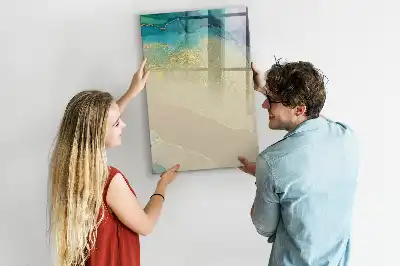 Magnetisk whiteboard med farverigt marmormønster