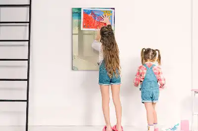 Magnetisk whiteboard med farverigt marmormønster