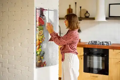Magnetisk tavle med grøntsager udgave med træfigurer