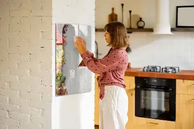 Magnetisk tavle med grøntsager udgave med træfigurer