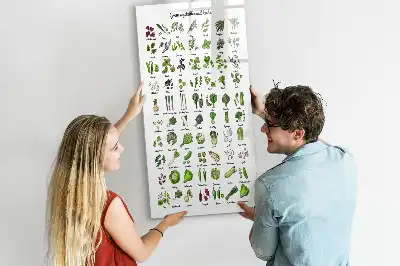 Magnetisk whiteboard med motiv af grønne grøntsager