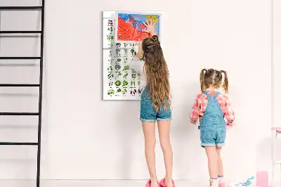 Magnetisk whiteboard med motiv af grønne grøntsager