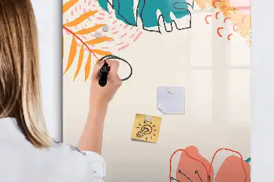 Magnetisk opslagstavle Tørreslette motiv med sommerblomster