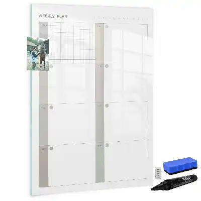 Magnetisk ugeplan tørreslette tavle