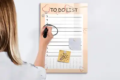 Magnetisk whiteboard til huskeliste tørresletbar tavle