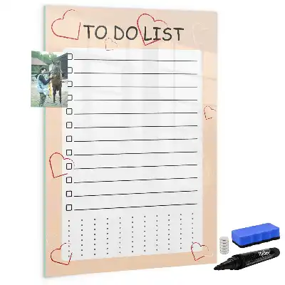 Magnetisk whiteboard til huskeliste tørresletbar tavle