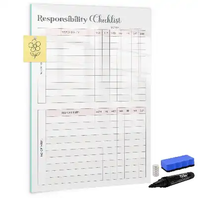 Magnetisk whiteboard til ansvarsliste tørreslettetavle