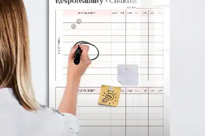 Magnetisk whiteboard til ansvarsliste tørreslettetavle