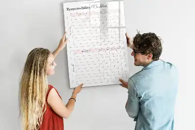 Magnetisk whiteboard til ansvarsliste tørreslettetavle