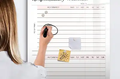 Magnetisk whiteboard til ansvarsliste tørreslettetavle