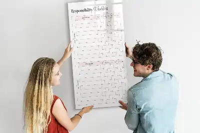 Magnetisk whiteboard til ansvarsliste tørreslettetavle