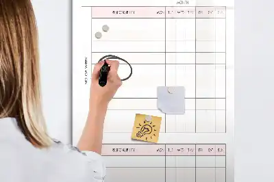 Magnetisk whiteboard til ansvarsliste tørreslettetavle