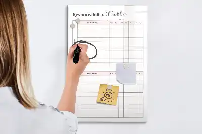 Magnetisk whiteboard til ansvarsliste tørreslettetavle