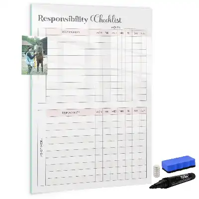Magnetisk whiteboard til ansvarsliste tørreslettetavle