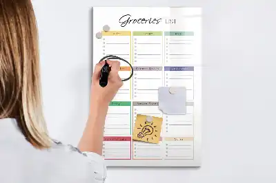Magnetisk whiteboard til indkøbsliste