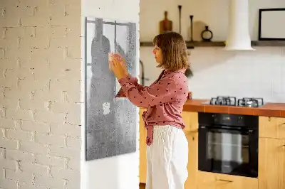 Magnetisk tørretavle i lys beton
