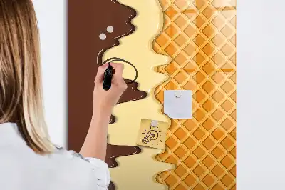 Magnetisk whiteboard med is og topping-motiv
