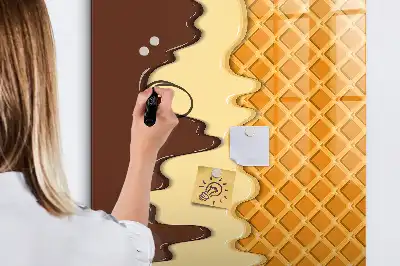 Magnetisk whiteboard med is og topping-motiv