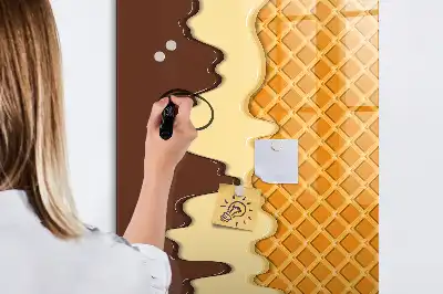 Magnetisk whiteboard med is og topping-motiv