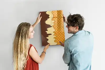 Magnetisk whiteboard med is og topping-motiv