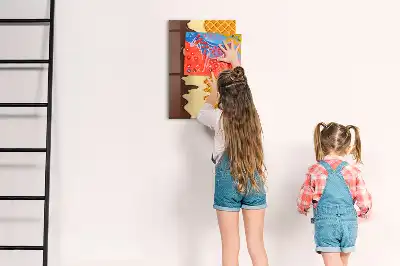 Magnetisk whiteboard med is og topping-motiv