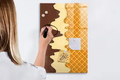 Magnetisk whiteboard med is og topping-motiv