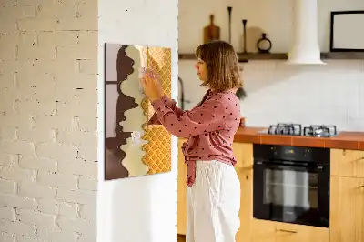 Magnetisk whiteboard med is og topping-motiv