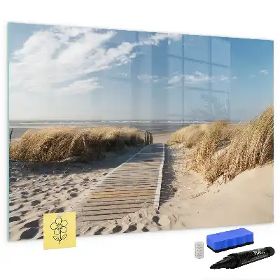 Magnetisk tegnetavle med motiv af udsigt til stranden