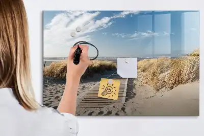 Magnetisk tegnetavle med motiv af udsigt til stranden
