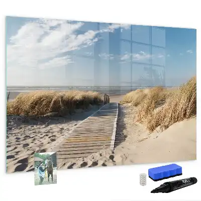 Magnetisk tegnetavle med motiv af udsigt til stranden
