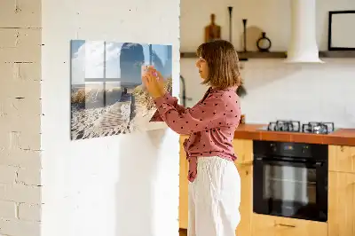 Magnetisk tegnetavle med motiv af udsigt til stranden