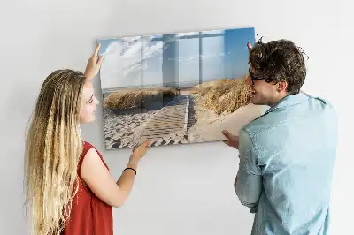 Magnetisk tegnetavle med motiv af udsigt til stranden