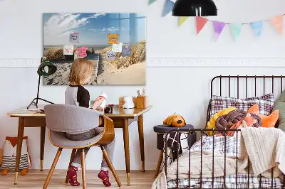 Magnetisk tegnetavle med motiv af udsigt til stranden