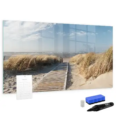 Magnetisk tegnetavle med motiv af udsigt til stranden
