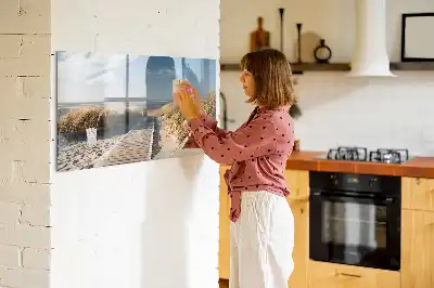 Magnetisk tegnetavle med motiv af udsigt til stranden