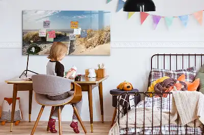 Magnetisk tegnetavle med motiv af udsigt til stranden