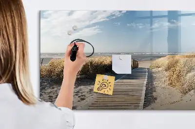 Magnetisk tegnetavle med motiv af udsigt til stranden