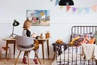 Magnetisk tegnetavle med motiv af udsigt til stranden