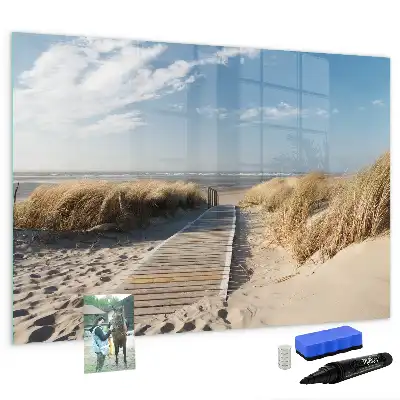 Magnetisk tegnetavle med motiv af udsigt til stranden