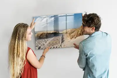 Magnetisk tegnetavle med motiv af udsigt til stranden