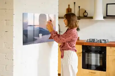 Magnetisk skrivetavle med motiv af et smukt landskab