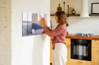 Magnetisk skrivetavle med motiv af et smukt landskab