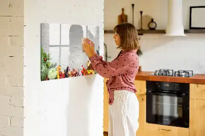 Magnetisk tegnetavle med motiv af grøntsager på bordet