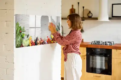 Magnetisk tegnetavle med motiv af grøntsager på bordet