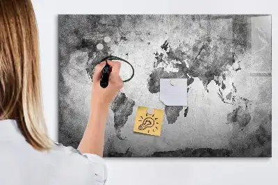 Magnetisk skrivetavle med verdenskort