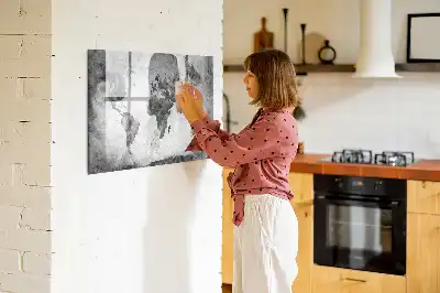 Magnetisk skrivetavle med verdenskort